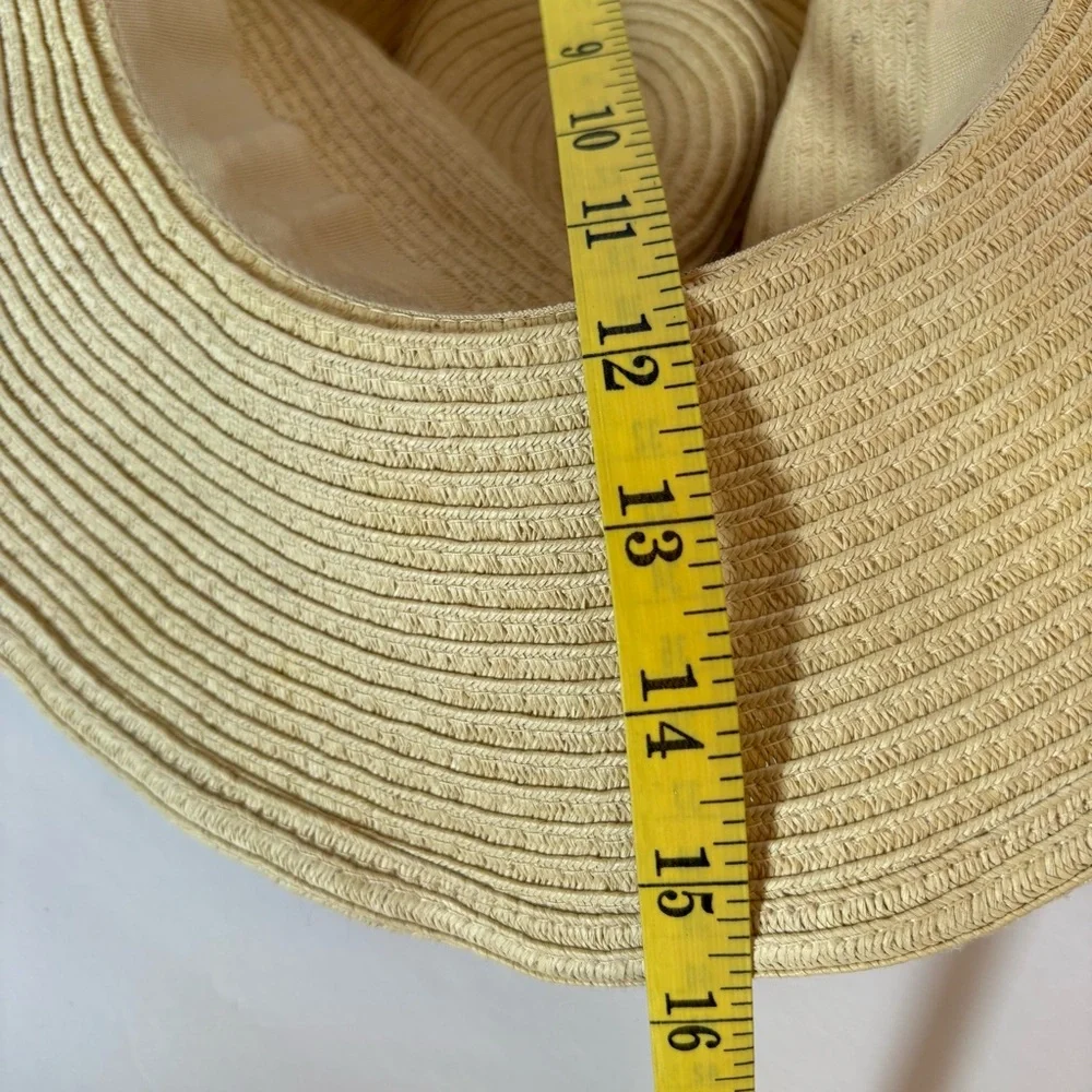 Sole Society Wide Brim Braid Paper Straw Panama Floppy Summer Hat Coastal Resort